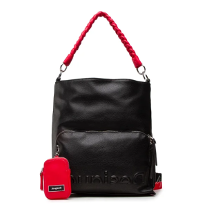 DESIGUAL – Bolso Desigual Shopper Negro Half Logo Butan Mujer 22SAXP37
