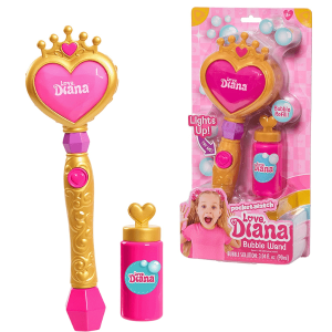 LOVE DIANA – Varita Mágica de Burbujas Rosa con Luz 30 cm Juguete Interactivo para Niñas