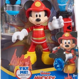 DISNEY – Mickey Mouse Bombero Figura Articulada 15 cm Disney Junior con Accesorios Fire Rescue