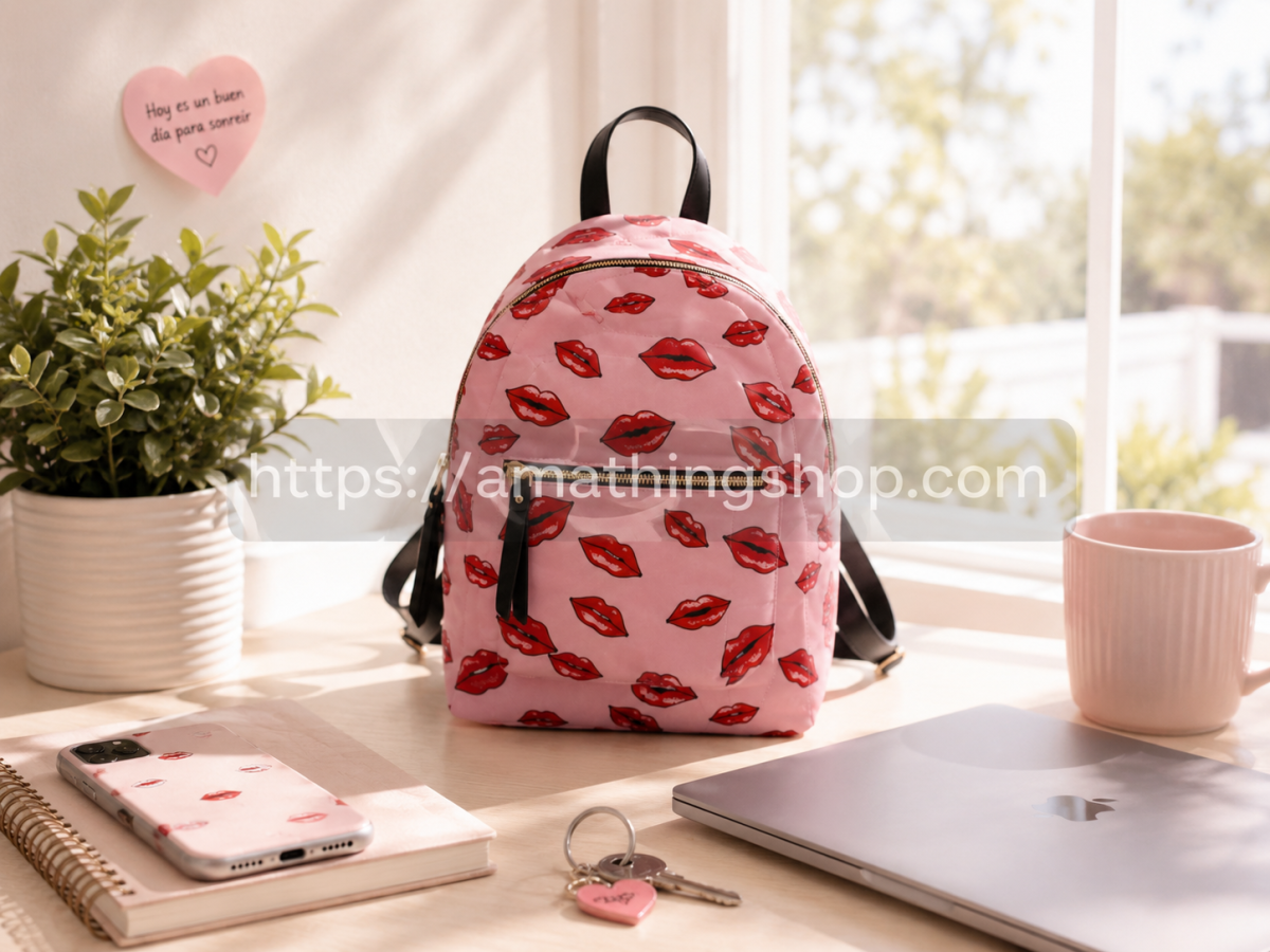 PARFOIS – Mochila Parfois Rosa Labios Mujer Mini Mochila Casual 5L - Imagen 5
