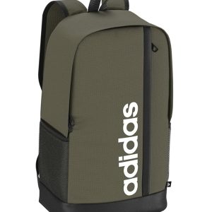 ADIDAS – Linear BP Mochila Deportiva Unisex – Backpack Verde Focus Olive con Negro y Blanco | Mochila Original NS para Gimnasio, Estudio o Viajes