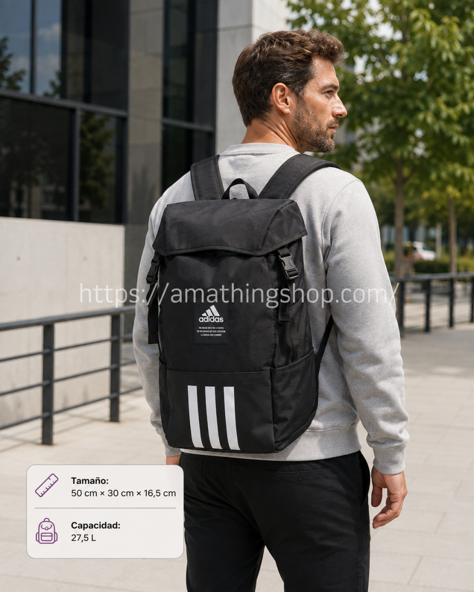 ADIDAS – Mochila Adidas Negra 27,5 L HC7269 para Portátil, Trabajo, Universidad y Gimnasio - Imagen 8