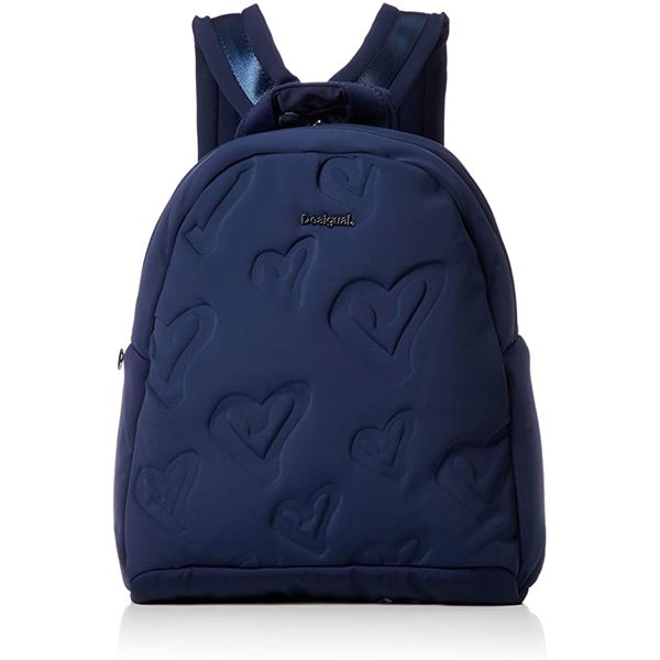 DESIGUAL – Mochila Desigual Simoneta Venice Azul con Corazones Grabados 19WAKA09 - Imagen 2