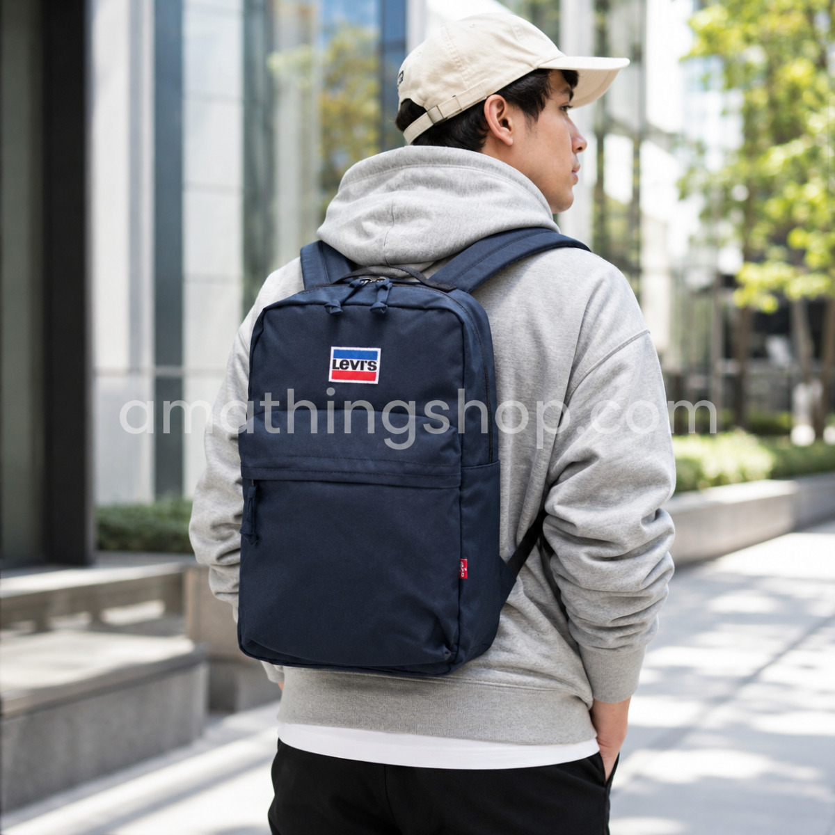 LEVI´S – Mochila Levi’s Mini L Pack Azul Marino 13 L Unisex 37×23,5×10,5 cm Trabajo Universidad Gym - Imagen 5