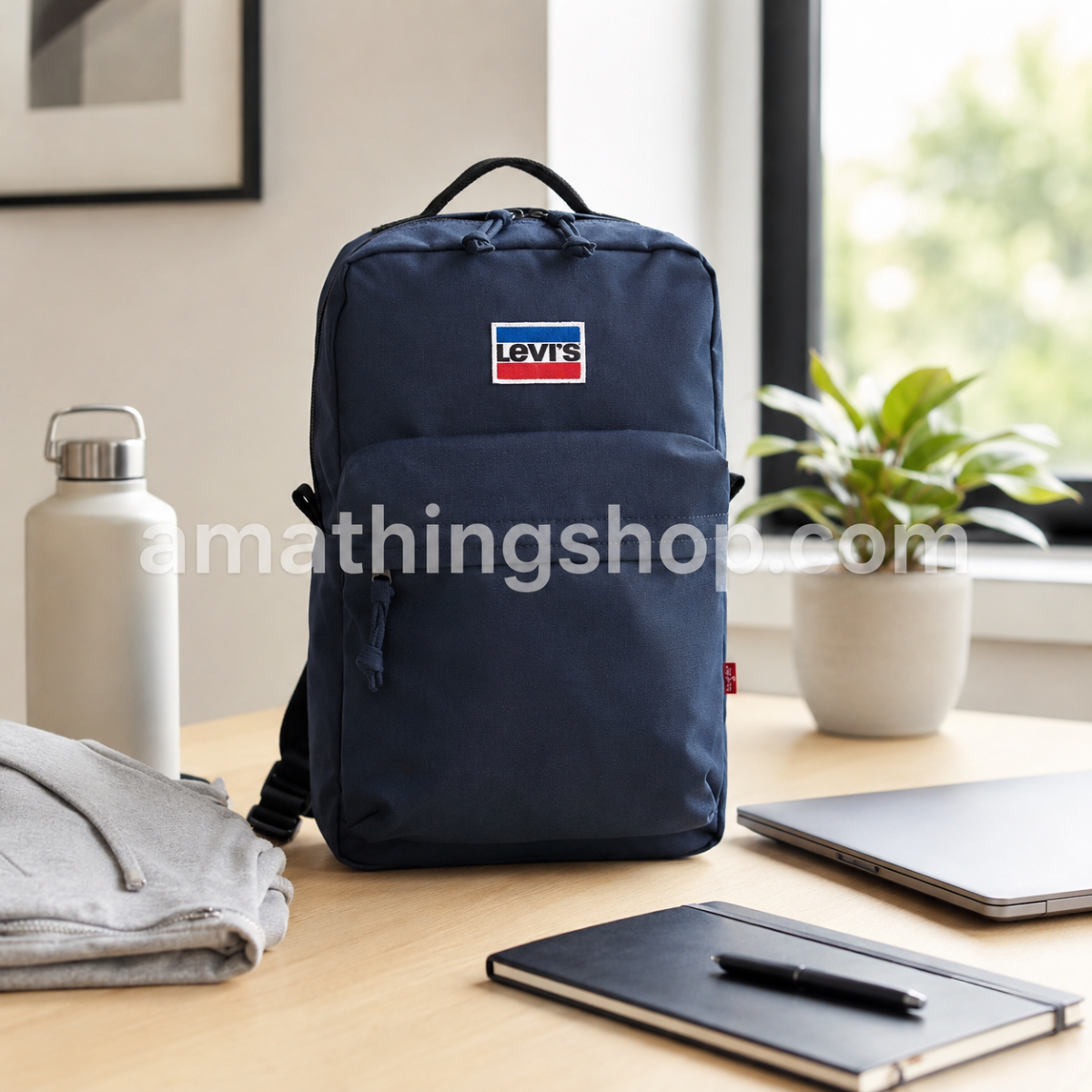 LEVI´S – Mochila Levi’s Mini L Pack Azul Marino 13 L Unisex 37×23,5×10,5 cm Trabajo Universidad Gym - Imagen 4