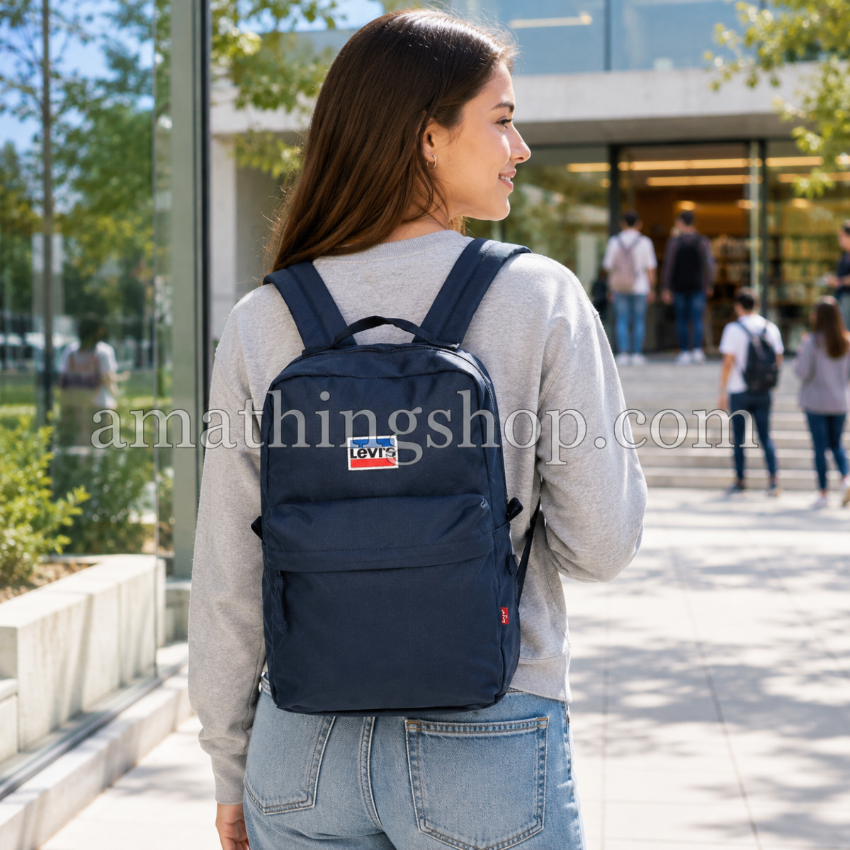LEVI´S – Mochila Levi’s Mini L Pack Azul Marino 13 L Unisex 37×23,5×10,5 cm Trabajo Universidad Gym - Imagen 8