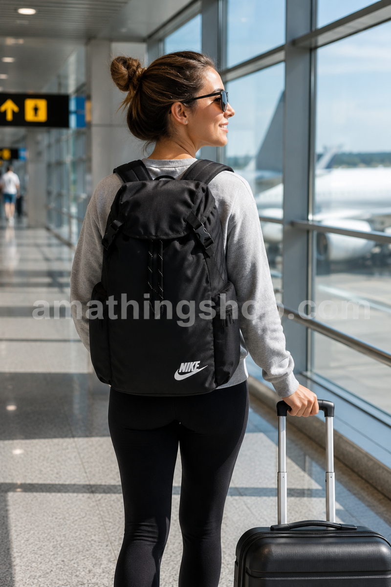 NIKE – Mochila Nike Heritage Negra BA6150-010 Original Unisex | Mochila Vintage 24L para Universidad, Trabajo, Viaje y Gimnasio - Imagen 8