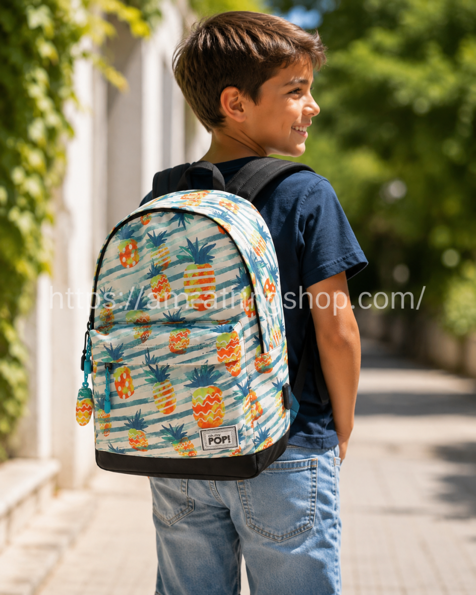 OH MY POP – Mochila Oh My Pop Ananas Piñas 42 cm Portátil 15” Escolar Instituto Unise - Imagen 7