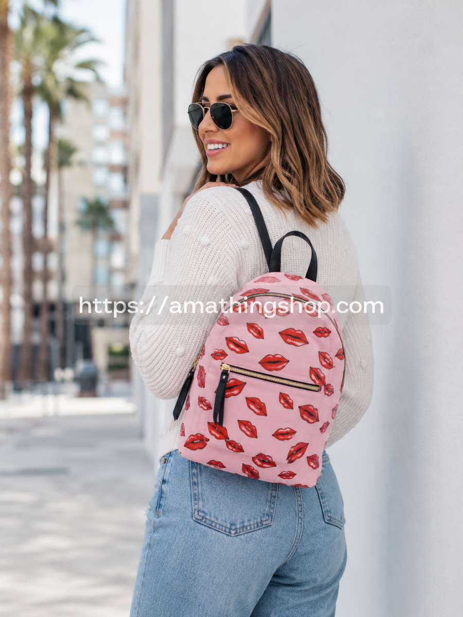 PARFOIS – Mochila Parfois Rosa Labios Mujer Mini Mochila Casual 5L - Imagen 4