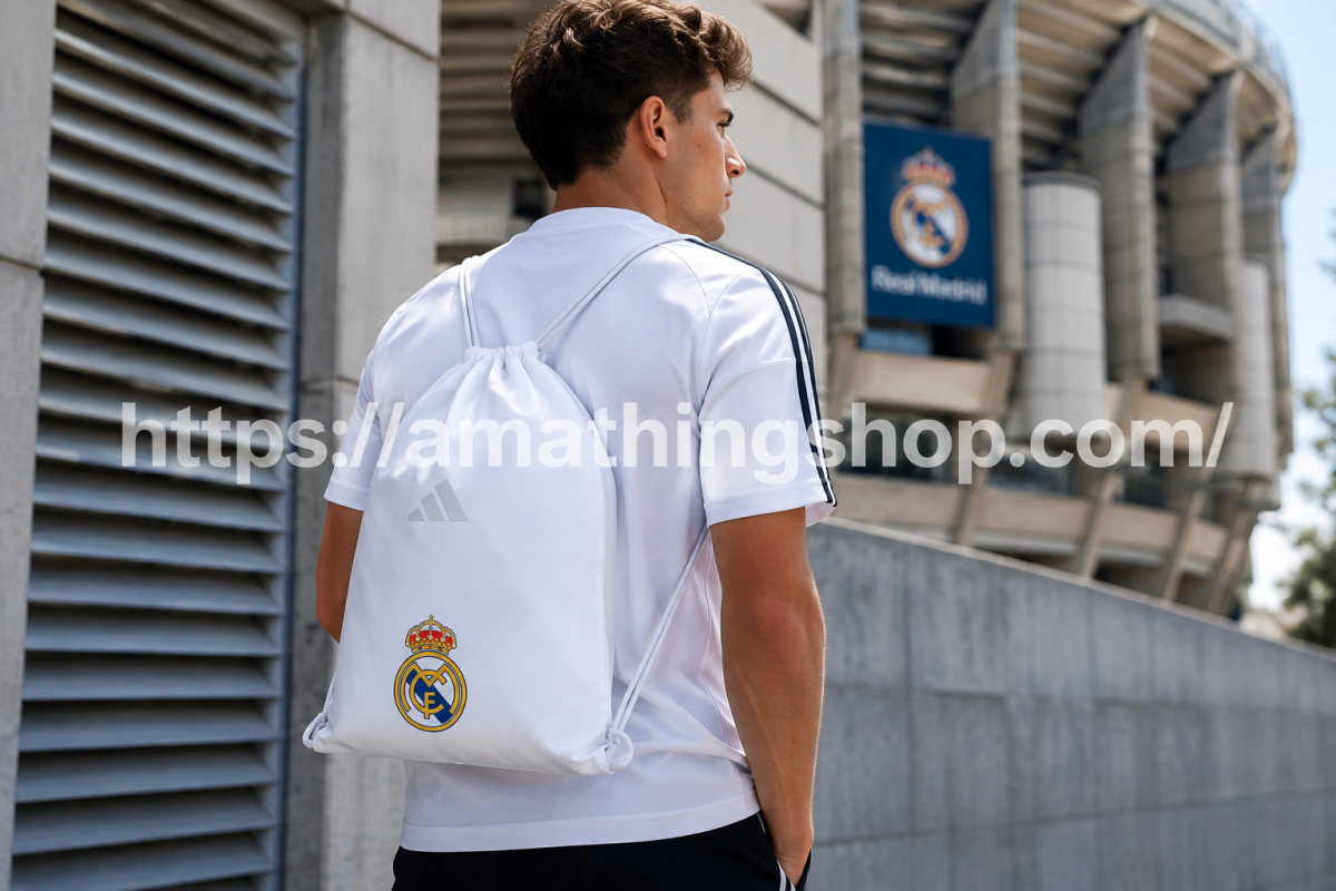 ADIDAS – Mochila Saco adidas Real Madrid JX3188 Blanca 15,93 L – Gymsack de Cuerdas - Imagen 4