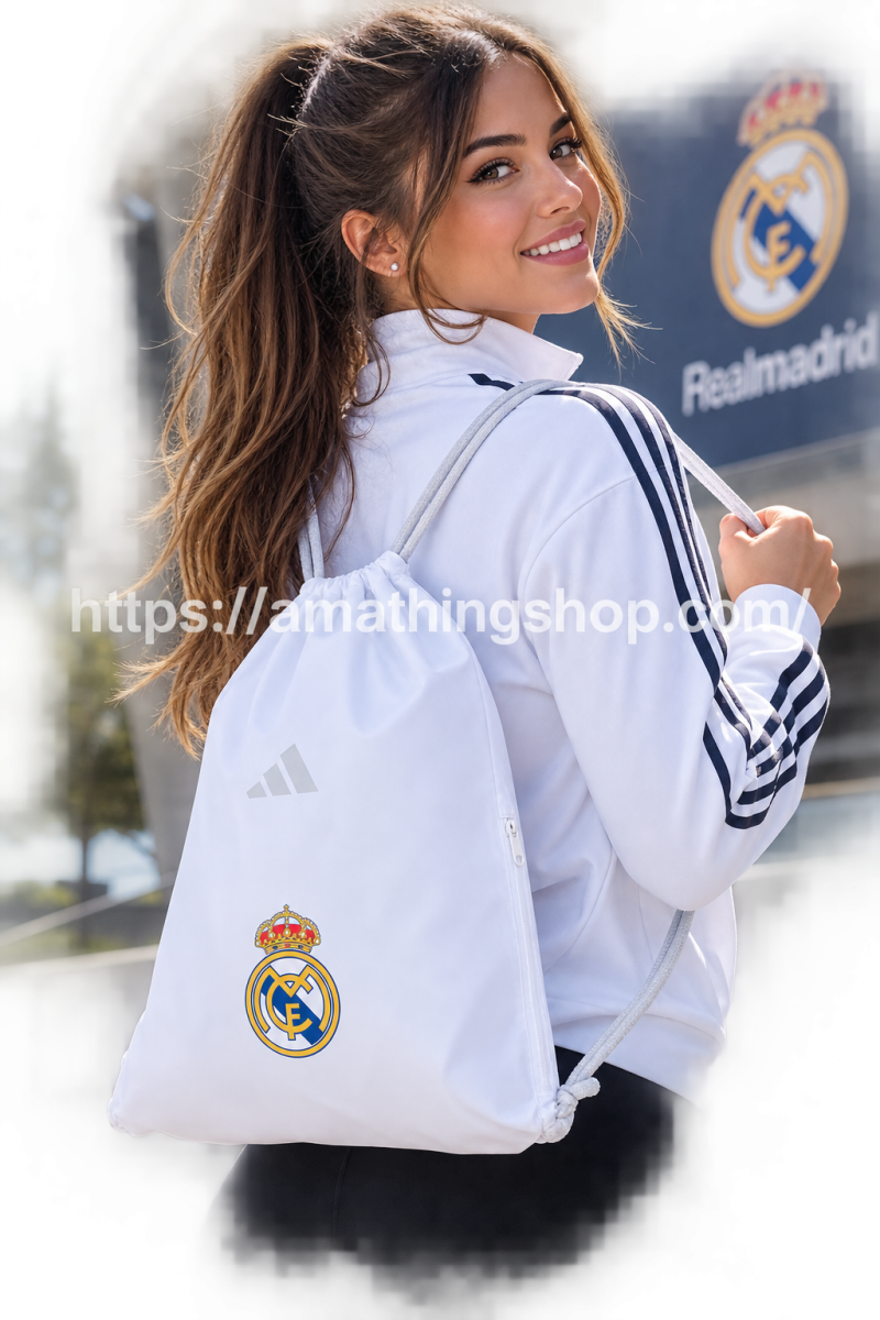 ADIDAS – Mochila Saco adidas Real Madrid JX3188 Blanca 15,93 L – Gymsack de Cuerdas - Imagen 5