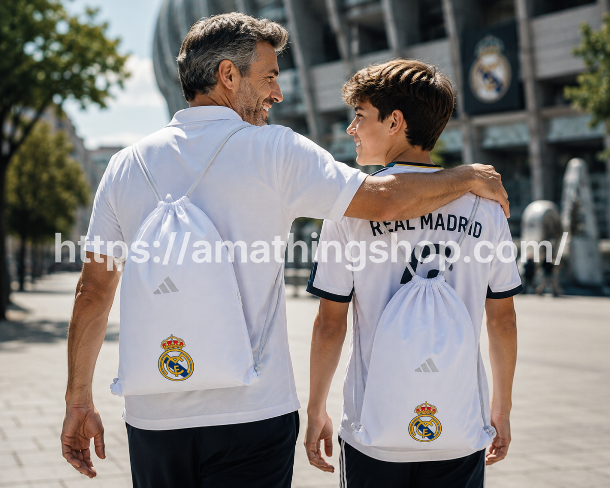 ADIDAS – Mochila Saco adidas Real Madrid JX3188 Blanca 15,93 L – Gymsack de Cuerdas - Imagen 8
