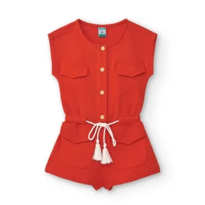 Mono corto de niña rojo
