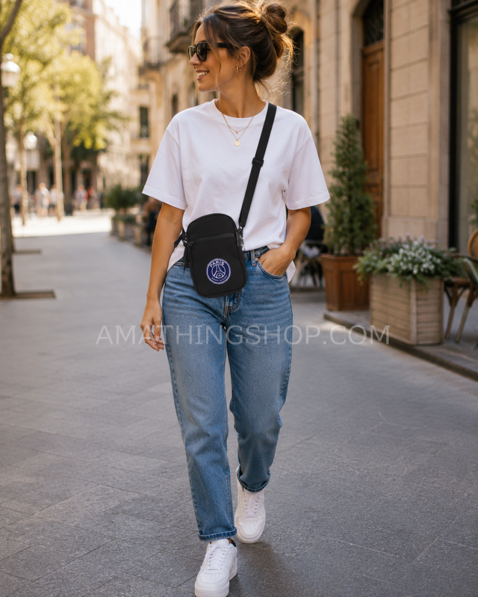 NIKE -Bolso Bandolera Jordan PSG Negro Oficial | Paris Saint-Germain Unisex 9A0471-F66 Edición Limitada - Imagen 8