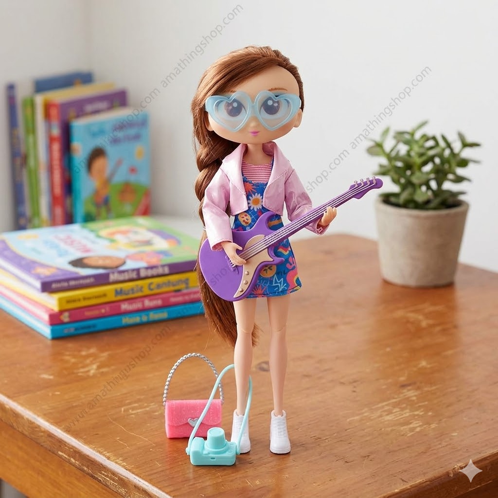 DISTROLLER – Muñeca Distroller Tinga Teen Tokers Chamoy y Amiguis 25 cm con Guitarra y Accesorios Original - Imagen 4