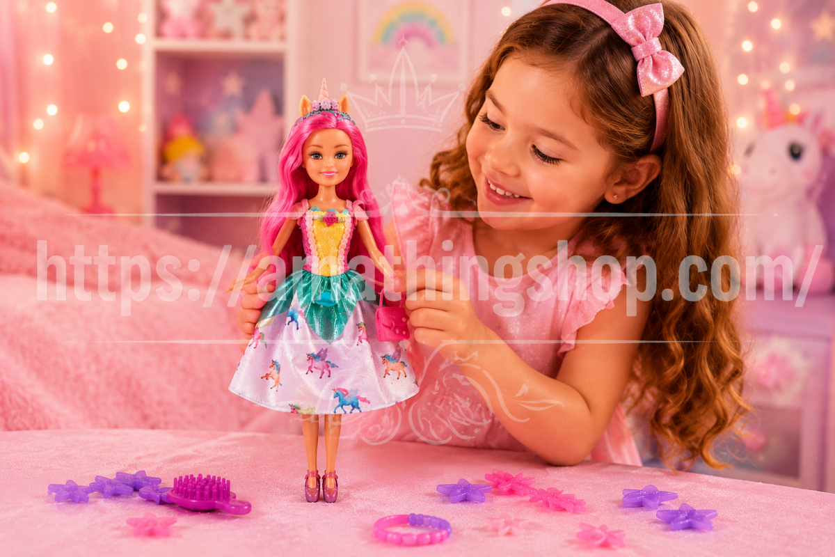 Sparkle Girlz – Muñeca Unicornio Princesa Sparkle Girlz | Pelo Rosa y Accesorios | Talla 30cm - Imagen 3