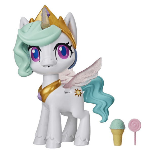MY LITTLE PONY – Princesa Celestia Unicornio Besitos Mágicos Interactivo 25cm Unicornio Besitos Luces Regalo Niña