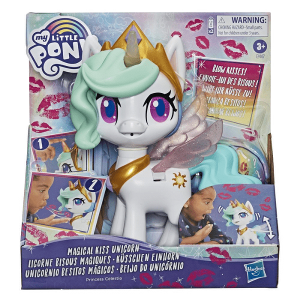 MY LITTLE PONY – Princesa Celestia Unicornio Besitos Mágicos Interactivo 25cm Unicornio Besitos Luces Regalo Niña - Imagen 3