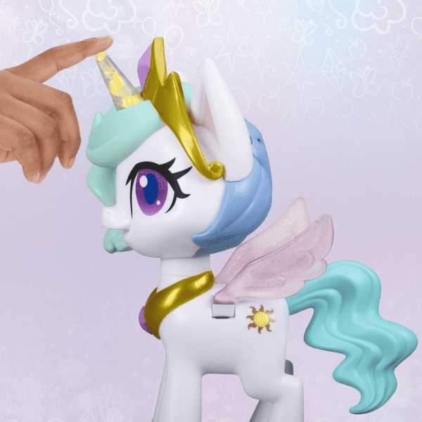 MY LITTLE PONY – Princesa Celestia Unicornio Besitos Mágicos Interactivo 25cm Unicornio Besitos Luces Regalo Niña - Imagen 5