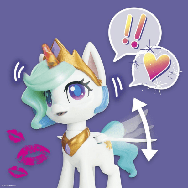 MY LITTLE PONY – Princesa Celestia Unicornio Besitos Mágicos Interactivo 25cm Unicornio Besitos Luces Regalo Niña - Imagen 6