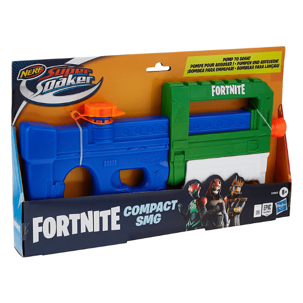 NERF – Pistola de Agua Compacta Supersoaker Fortnite Compact SMG E9963 Pistola Agua Hasbro 42x25x4cm Niños Playa Regalo - Imagen 4