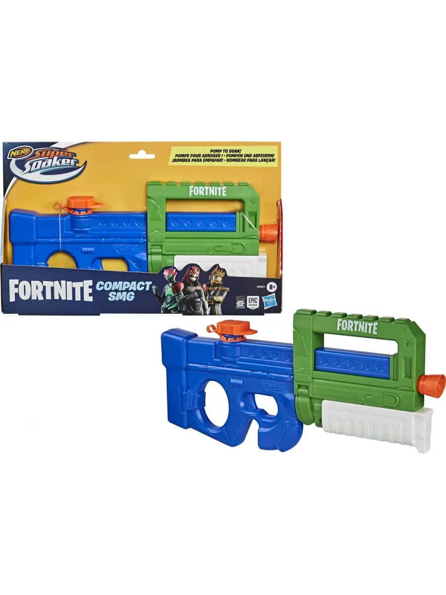 NERF – Pistola de Agua Compacta Supersoaker Fortnite Compact SMG E9963 Pistola Agua Hasbro 42x25x4cm Niños Playa Regalo - Imagen 7