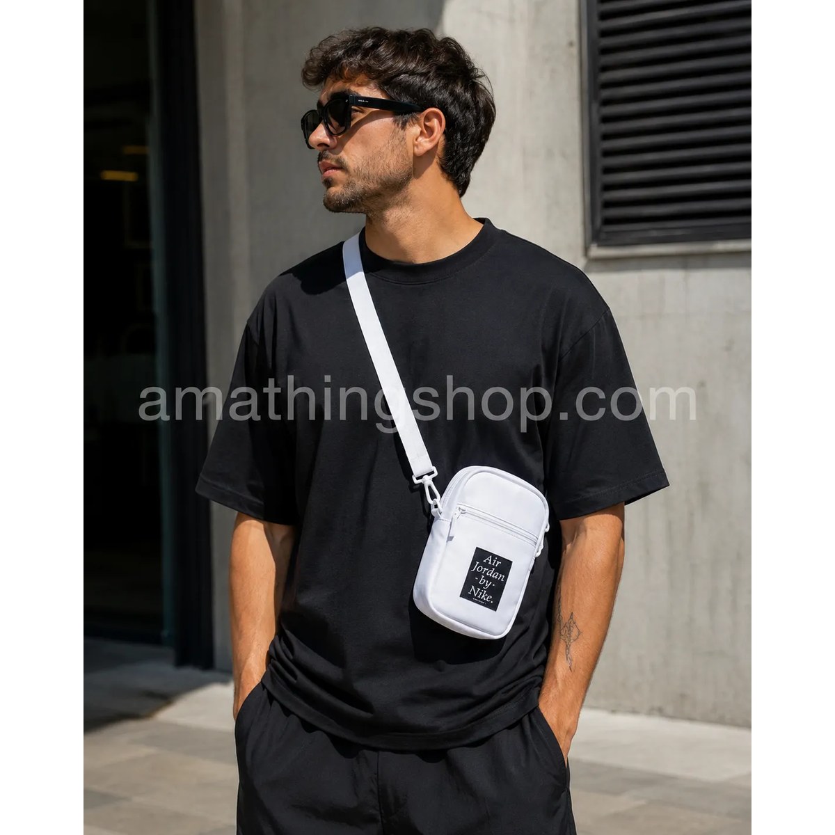 NIKE – Bolso Bandolera Nike Air Jordan Crossbody Blanco Unisex 9A0225-001 Original - Imagen 6