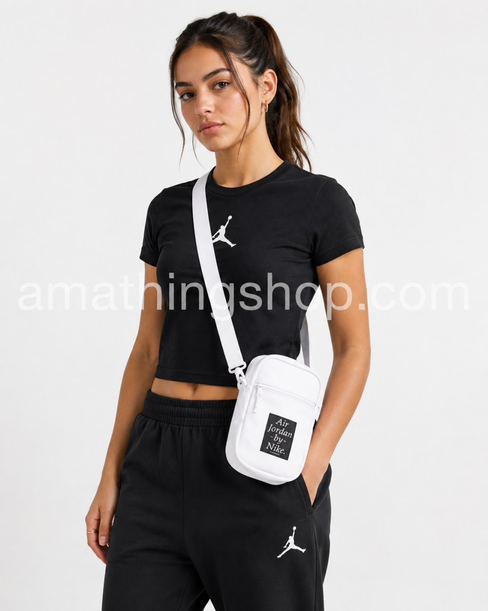 NIKE – Bolso Bandolera Nike Air Jordan Crossbody Blanco Unisex 9A0225-001 Original - Imagen 8