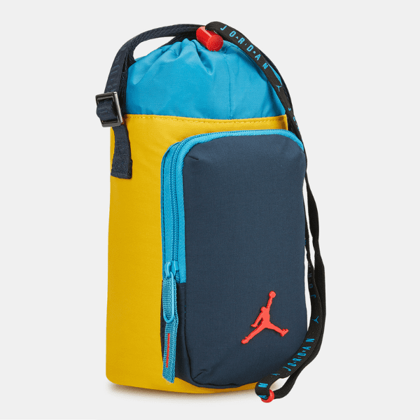 NIKE – Bandolera Portabotellas Jordan Water Bottle Holder Azul Amarillo 9A0594-Y0H - Imagen 3