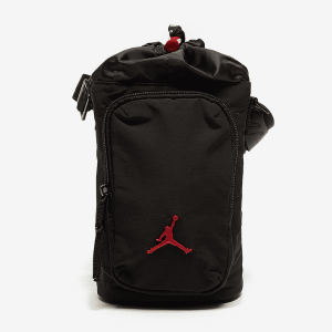 NIKE – Jordan Bolso Bandolera Negro Rojo Portabotellas 9A0594-KR5 30x17x10cm Regalo