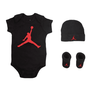 NIKE – Conjunto Nike Jordan Bebé 0-6 Meses 3 Piezas Negro Rojo MJ0041-023