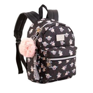 OH MY POP! – Mochila Oh My Pop Pug Niña Negra 27cm Kawaii Infantil Guardería y Colegio