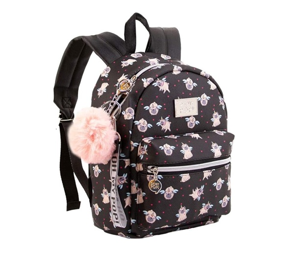 OH MY POP! – Mochila Oh My Pop Pug Niña Negra 27cm Kawaii Infantil Guardería y Colegio - Imagen 2