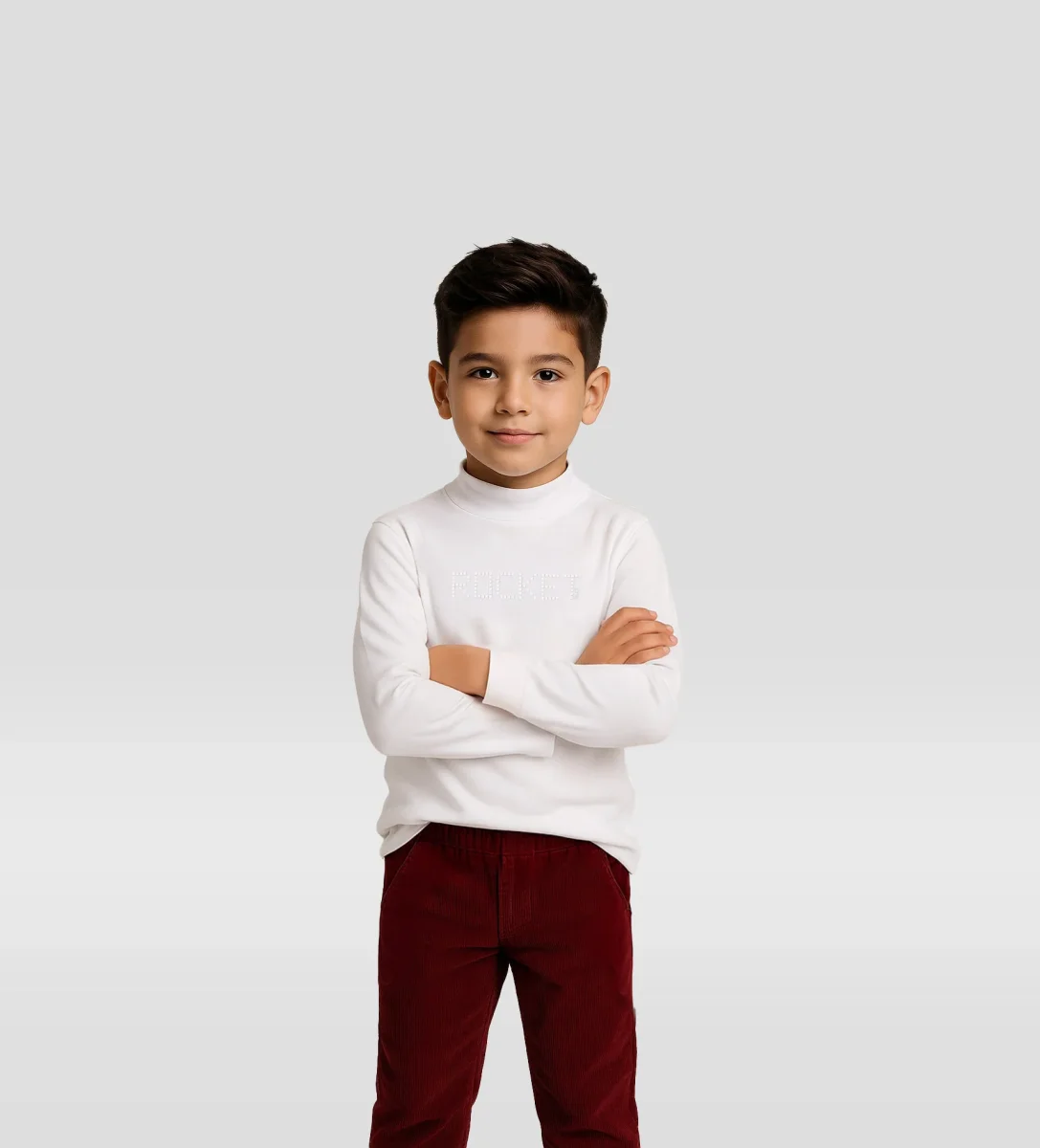 Pantalón niño burdeos cómodo invierno
