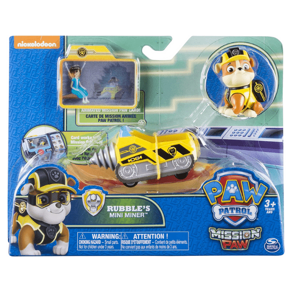 SPIN MASTER – Paw Patrol Mission Paw Rubble Mini Miner Figura y Vehículo 3+ - Imagen 2