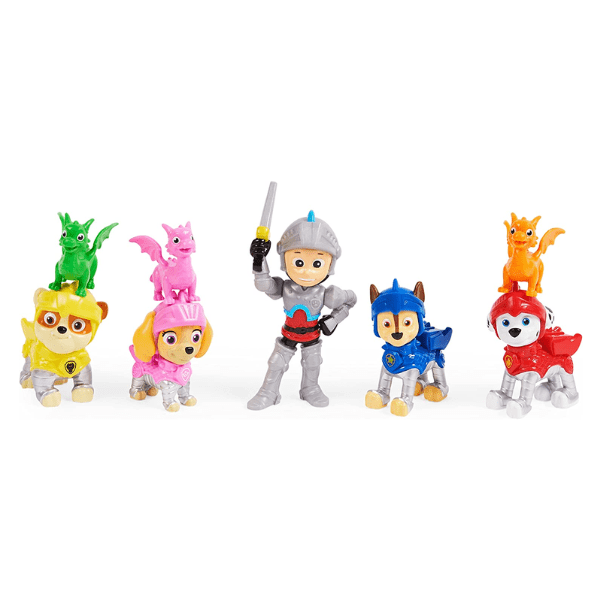 SPIN MASTER – Figuras Paw Patrol Rescue Knights Gift Pack: Ryder, Cachorros y Dragones - Imagen 4