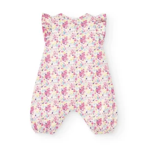 Pelele bebé niña floral con volantes