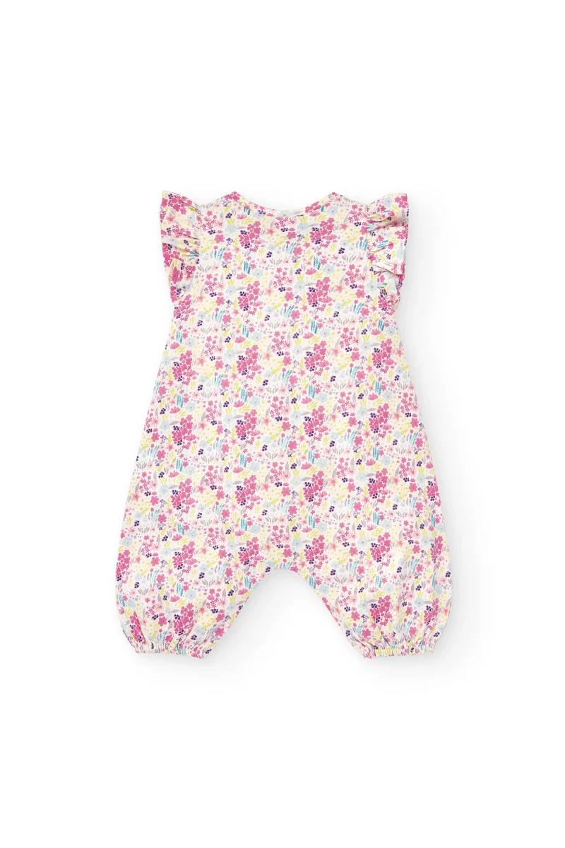 Pelele bebé niña floral con volantes
