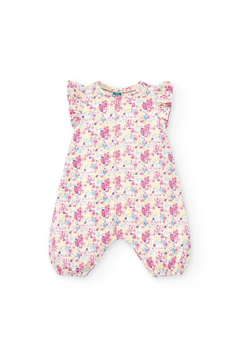 Pelele bebé niña floral con volantes - Imagen 3