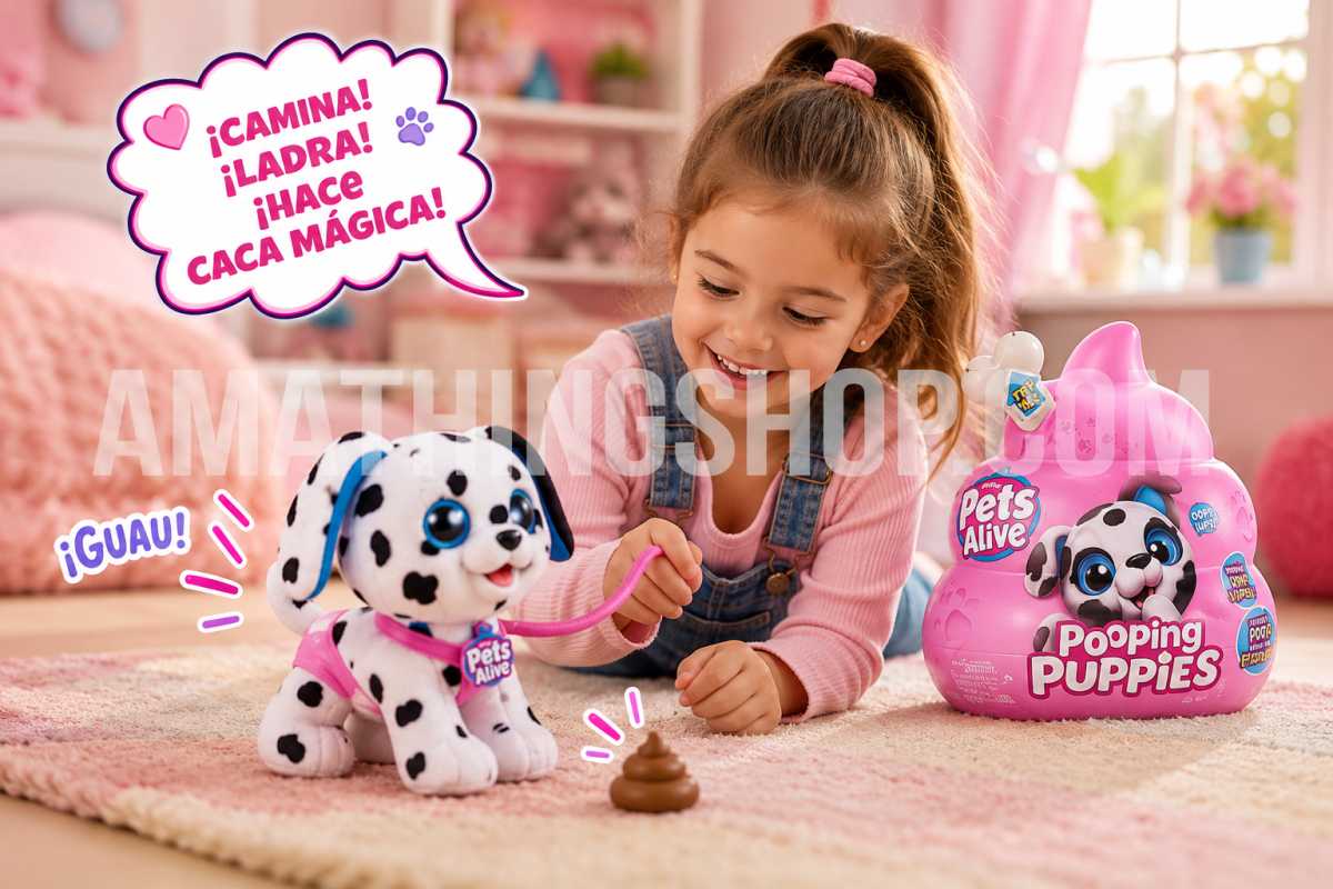 PETS ALIVE – Pets Alive Pooping Puppies: Cachorro Interactivo que Camina y hace Caca - Imagen 7