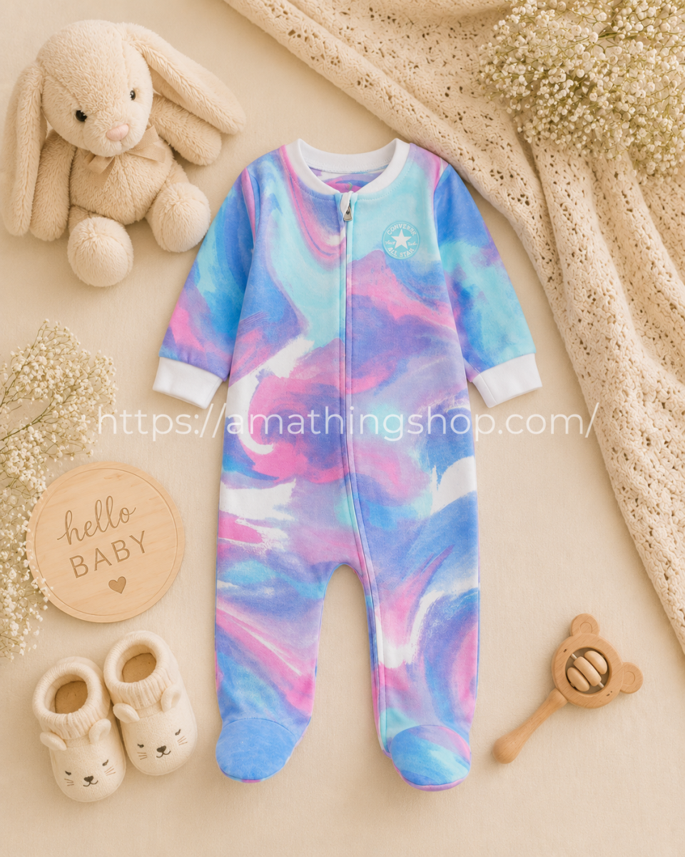 CONVERSE – Pijama Pelele Bebé Converse Tie Dye Enterizo 6 y 9 Meses - Imagen 7