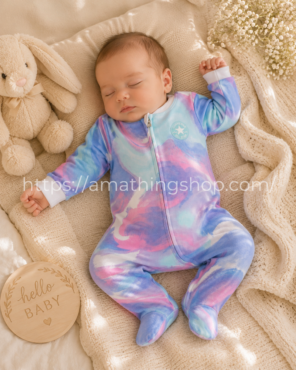CONVERSE – Pijama Pelele Bebé Converse Tie Dye Enterizo 6 y 9 Meses - Imagen 3
