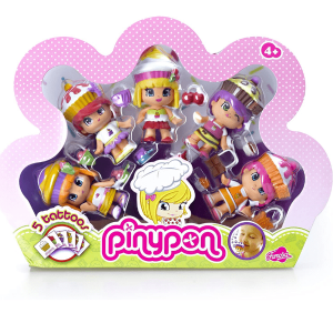 PINYPON – Pack Pinypon 5 Muñecas con Accesorios Cupcakes Pastelitos Famosa