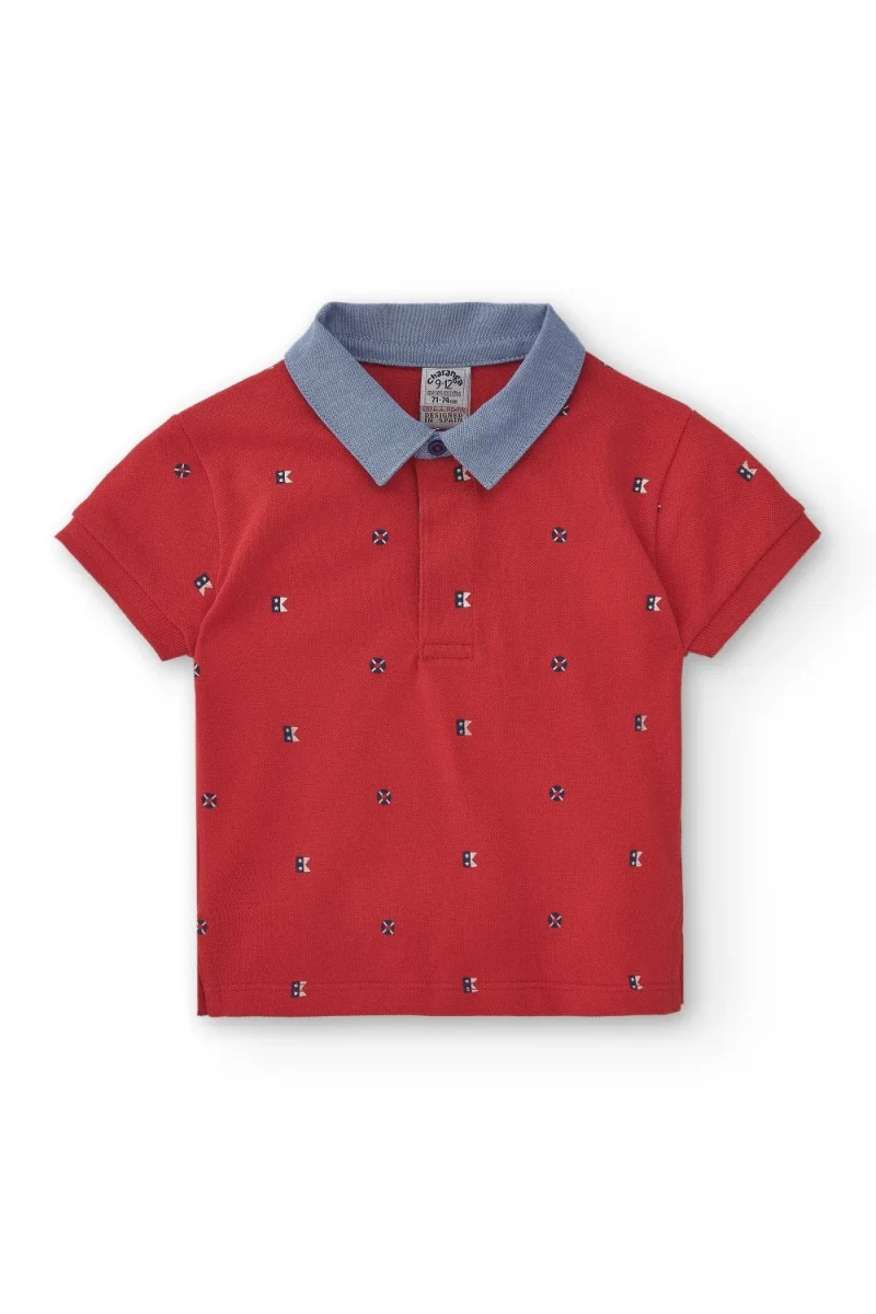 Polo bebé rojo cuello camisa - Imagen 3