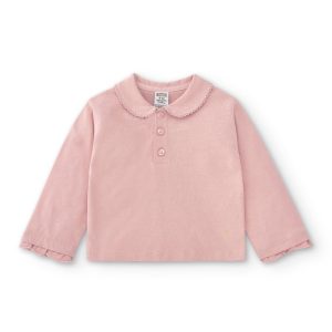 Polo de bebé niña rosa algodón