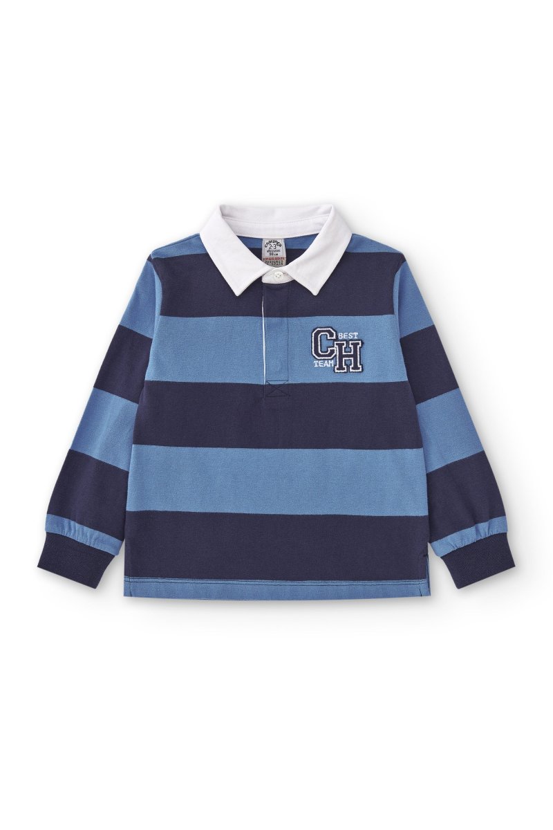 Polo manga larga de niño azul CHG - Imagen 3