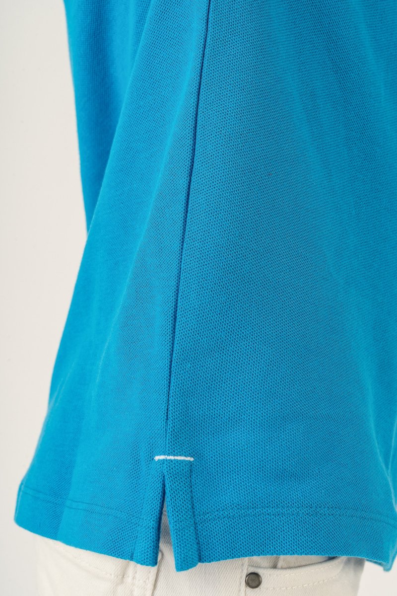 Polo niño azul cuello mao con detalle ancla - Imagen 7