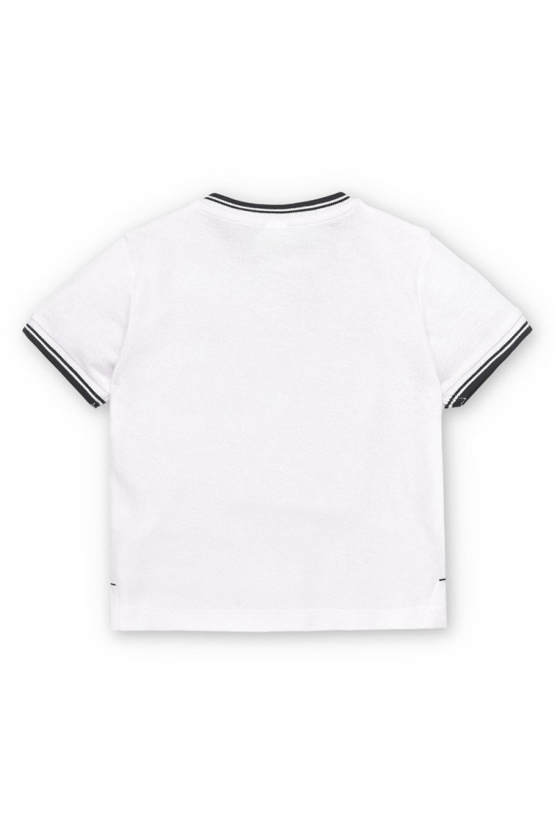 Polo niño blanco cuello mao - Imagen 6