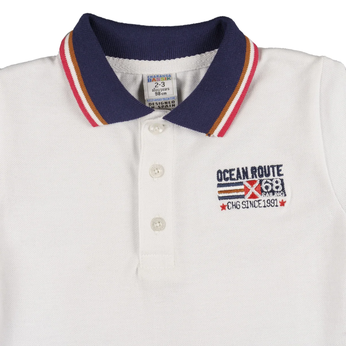 Polo niño blanco Ocean Route - Imagen 4