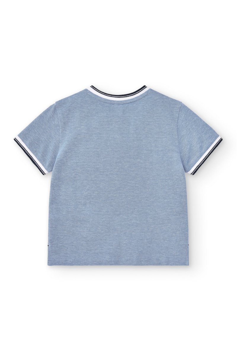 Polo de niño celeste | Cuello mao - Imagen 5